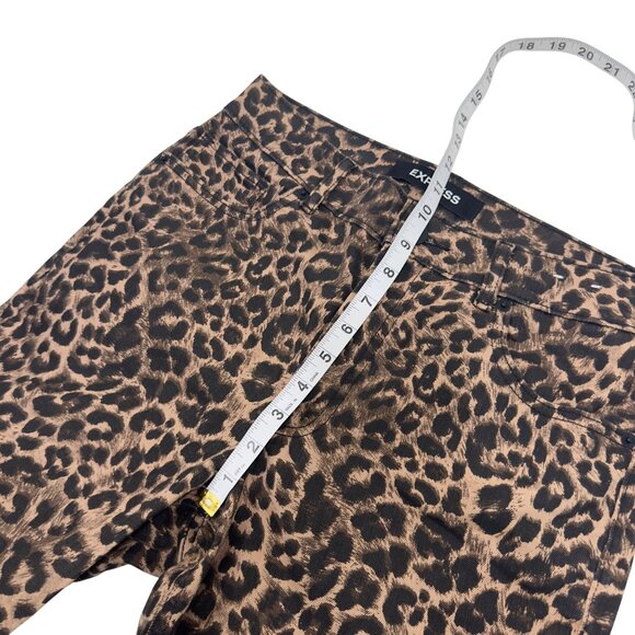 Express Ankle Legging High Rise Stretch Leopard Print Size 8R - Picture 4 of 13